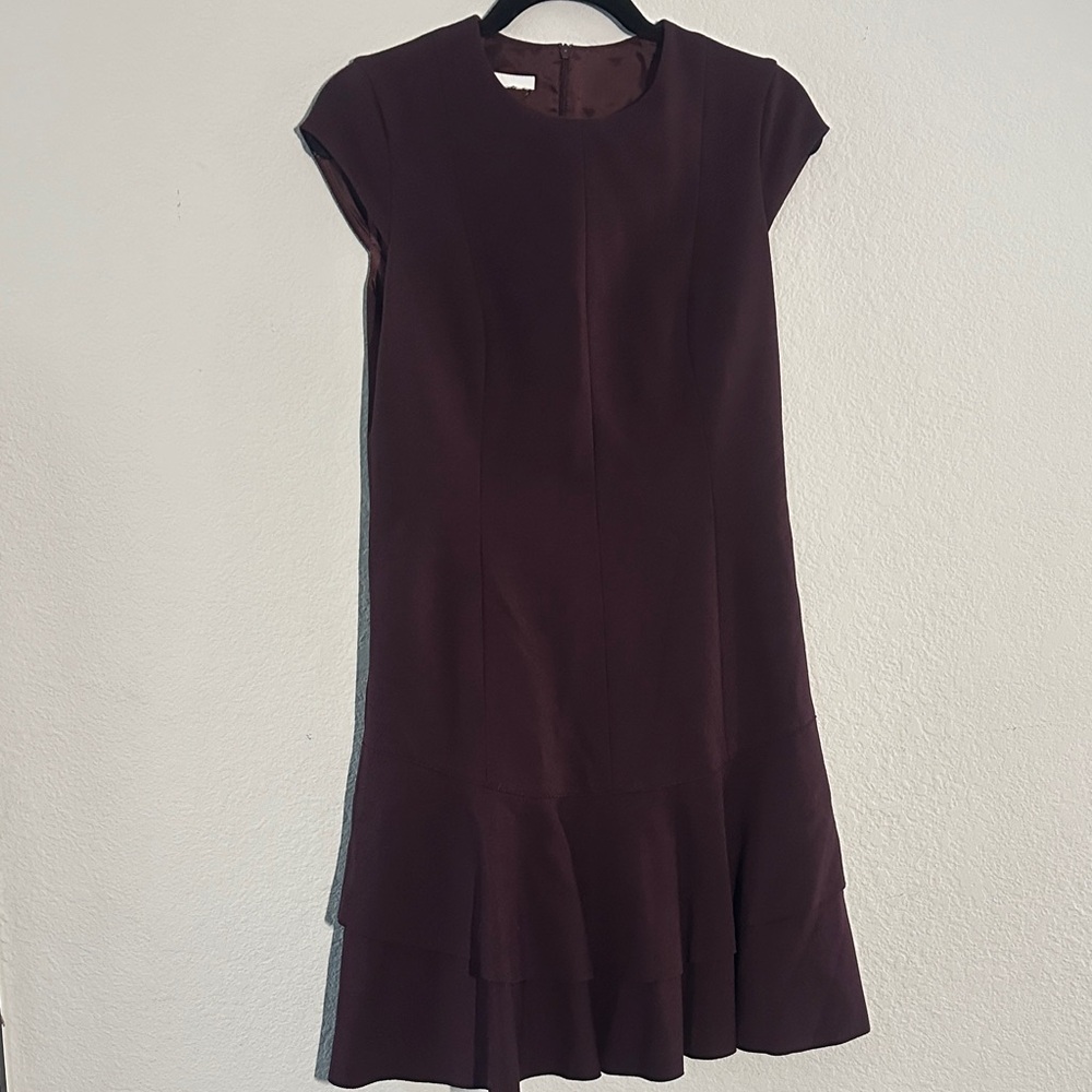 Akris Punto Chic Plum Cap Sleeve Mini Dress